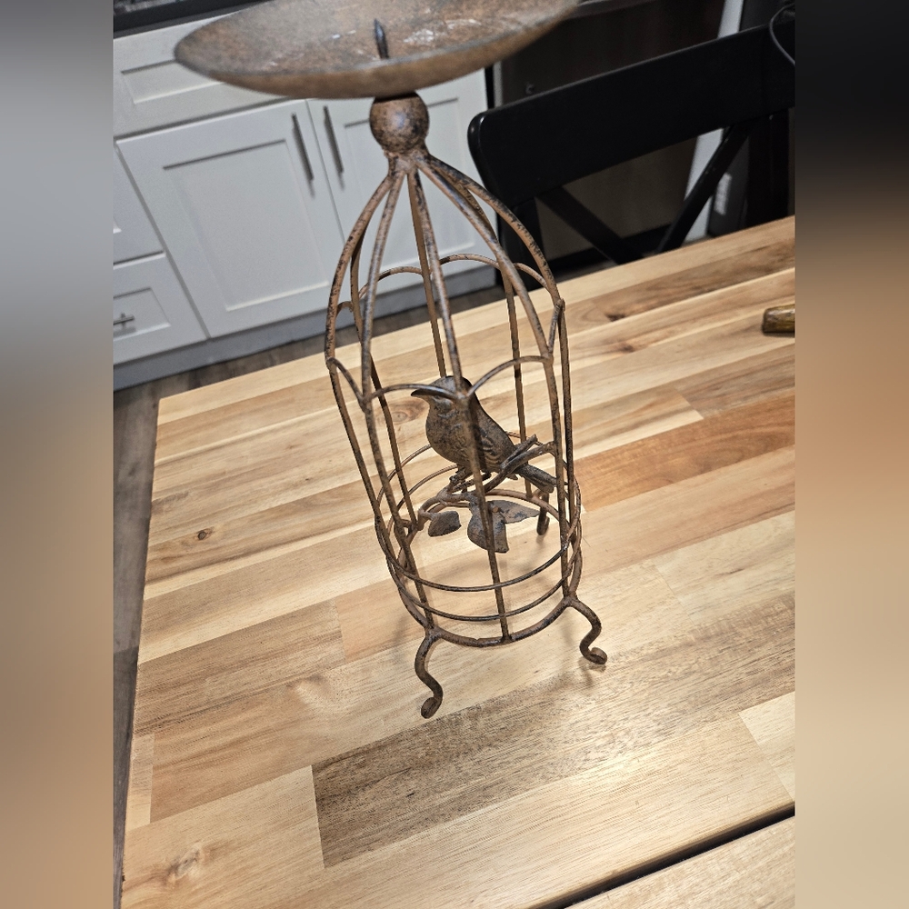Distressed "Rusted" Birdcage Candle Holder Farmhouse Chic Cottage Core Eclectic - Picture 3 of 8